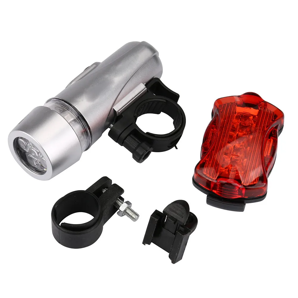 Waterproof 5 LED Light Set Bicycle Bike Front Head Light Rear Safety Night Flashlight Lamp Accessories Lampiao Montana #kj