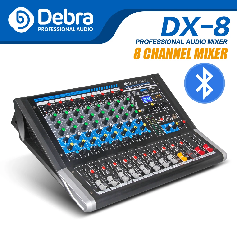 Debra Audio DX 8 канальный звуковой микшер dj контроллер звуковая плата с 24 DSP эффектом USB
