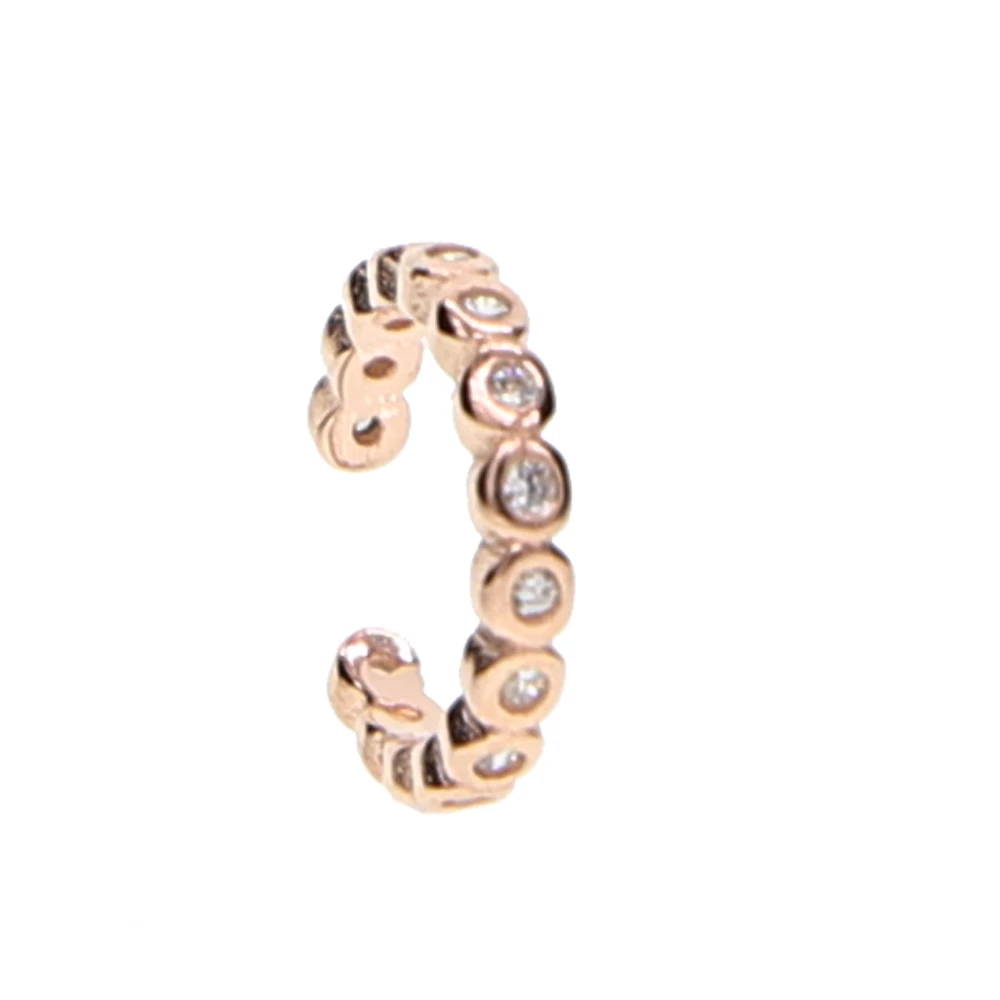 Нежные 925 серебро пробы классические серьги-кольца манжета дизайн ободок кубического циркония cz стек stackable простые женщины без пирсинга Серьги