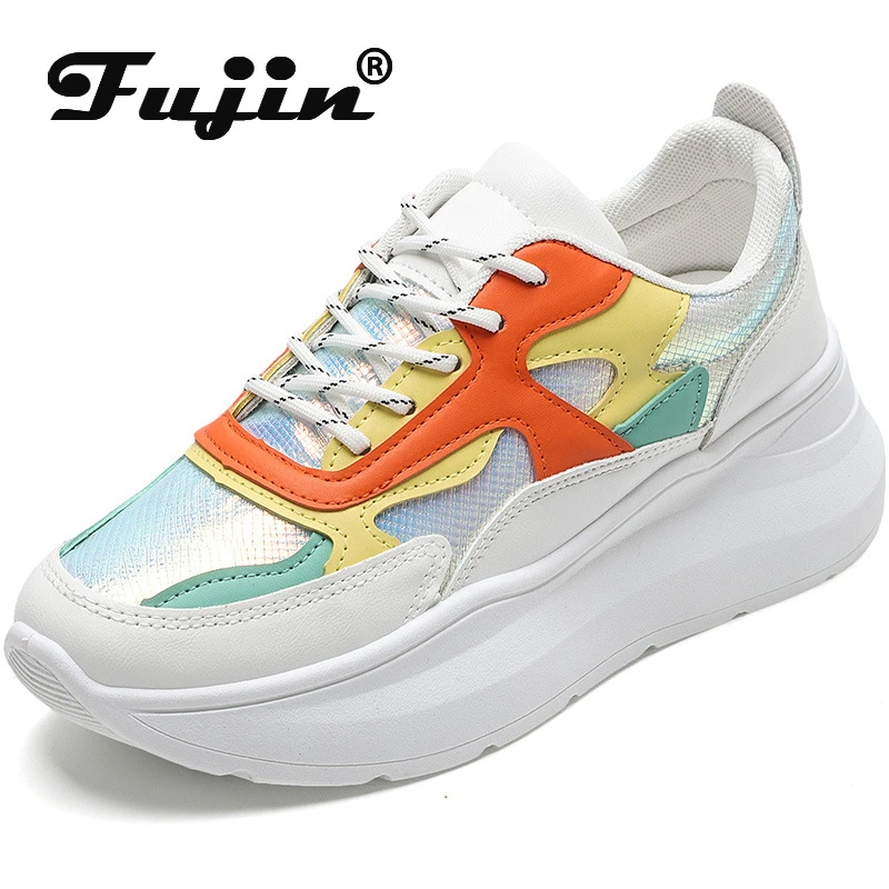 white shoes with colorful bottom