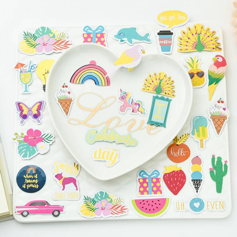 

Dream&Plan Colorful Cardstock Die Cuts for DIY scrapbooking/photo album/ Planner Decoration Crafts