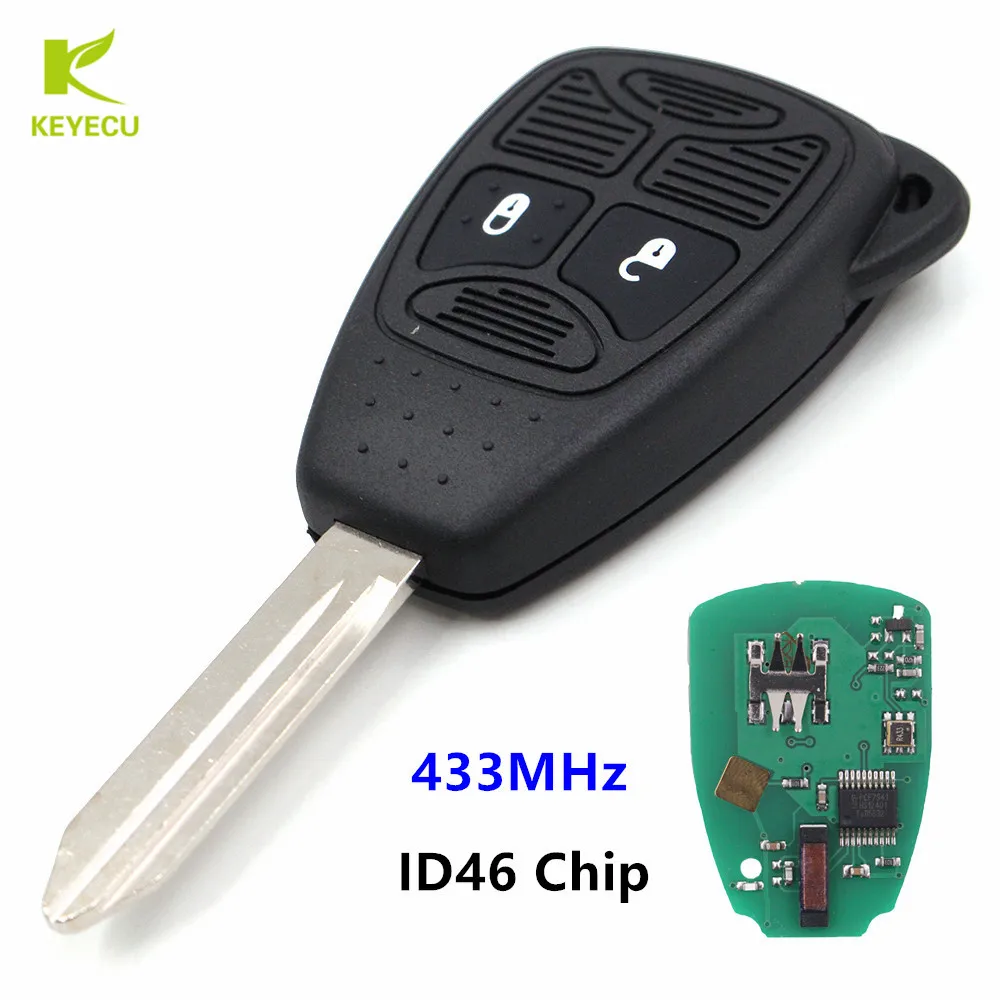 KEYECU Replacement Keyless Remote Key Fob 2 Button 433MHz ID46 Chip for Chrysler C300 PT Cruiser