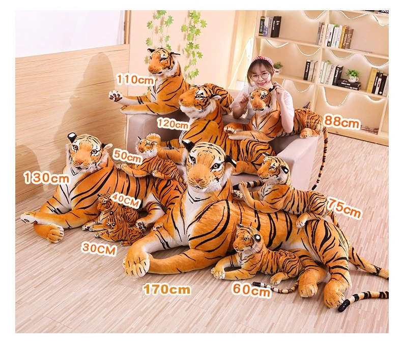 Simulation Tiger Doll Animal Plush Toy Cute Northeast Tiger Doll Brown Tiger Childen Birthday Gift Home Decor 67inch 170cm DY50715 (8)