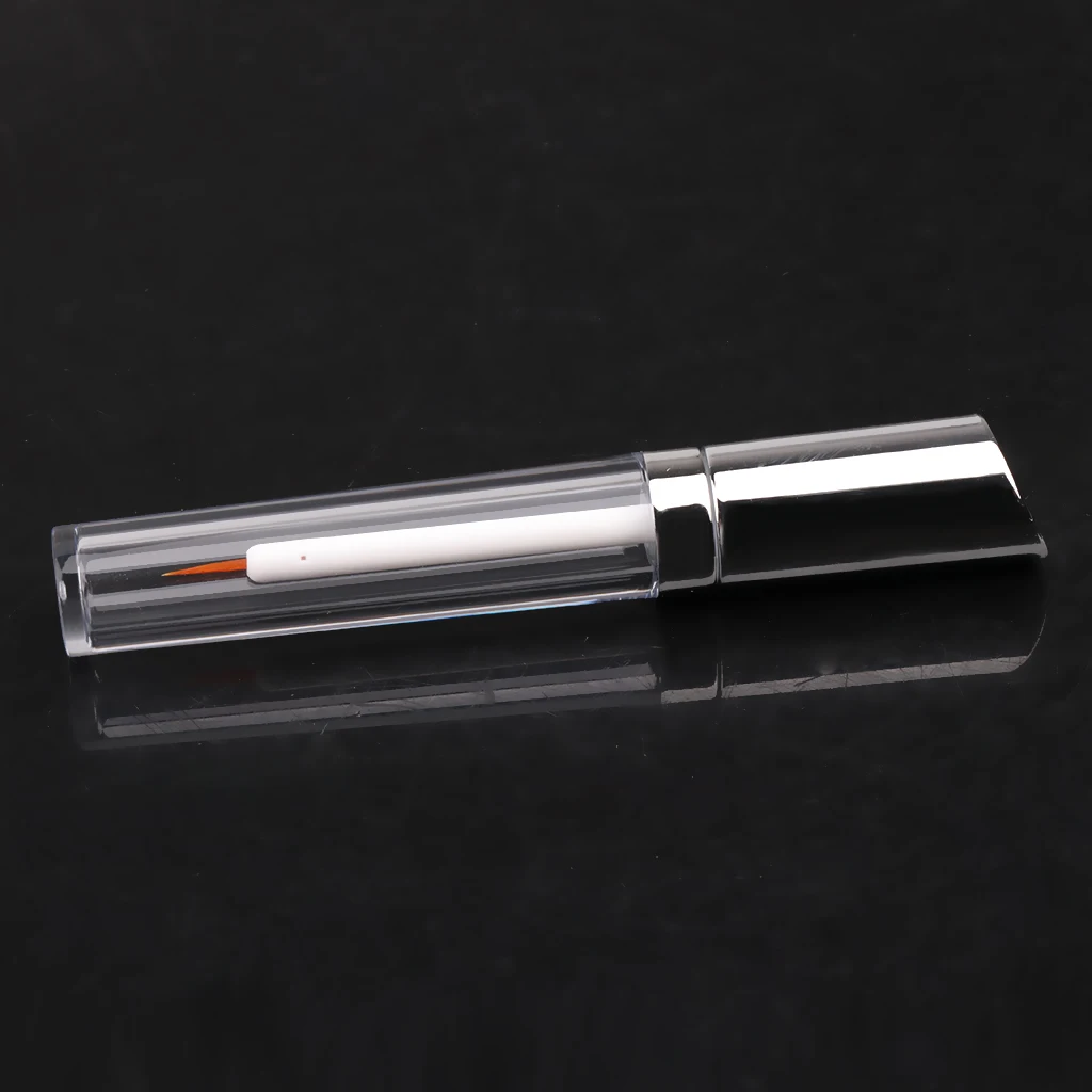2pcs 5ml Silver Cap Acrylic Empty Eyelashes Tube Eyeliner Vials Bottle for Eyelash/Eyebrow Growth Serum Castor Oil