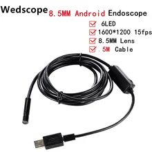 HD 8.5MM 2MP Android Endoscope 5M Cable OTG USB pipe Mini camera Snake Camera car inspection Endoscope Camera