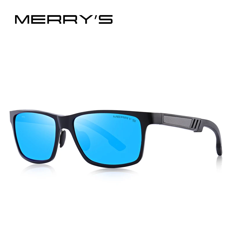 Мужские поляризованные солнцезащитные очки MERRYS с алюминиево-магниевым дизайном HD, мужские солнцезащитные очки для вождения, защита от уф400 лучей, S8571 - Цвет линз: C03 Blue
