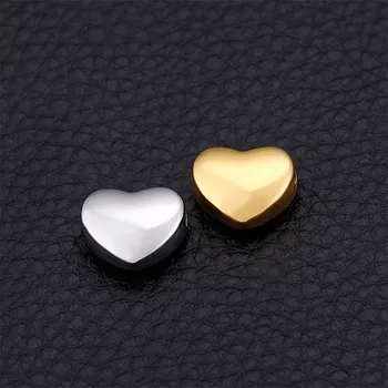 

5Pcs/Lot 316L Stainless Steel Heart Beads DIY Charms Pendant For Bracelet Jewelry Making Wholesale Accessories Never Fade