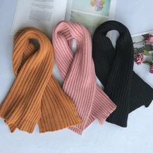 Новое поступление, модный Удобный мягкий шарф для детей, плотный теплый простой милый вязаный шарф высокого качества
