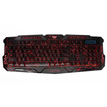 

Mechanical Computer Keyboard USB Wired LED 3 Color Red/Blue/Purple Backlit Gamer Lighted Keyboard