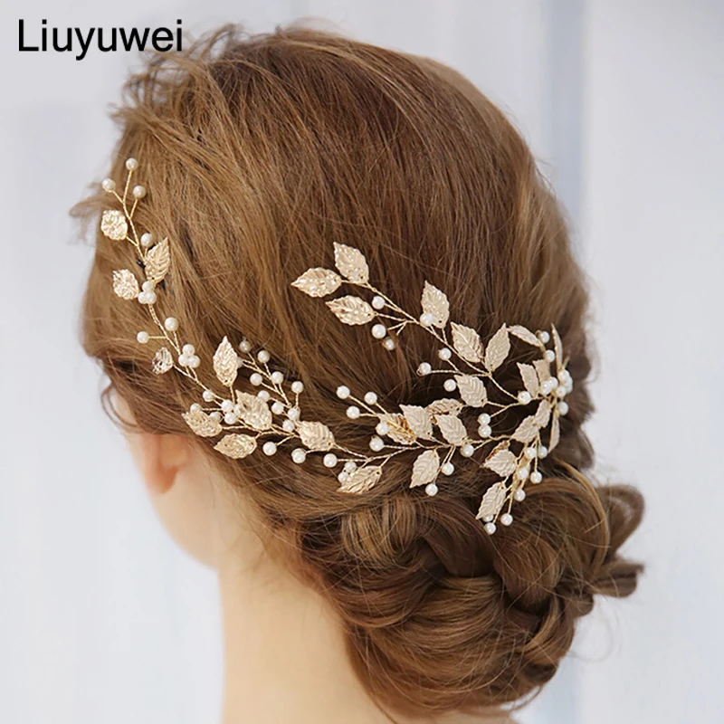 

Fashion Wedding Headdress For Bride Handmade Wedding Hair Combs Floral Pearl Hair Accessories Hairpin Ornaments