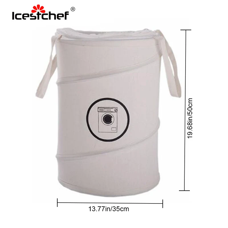ICESTCHEF سلة الغسيل مع غطاء القطن سلة الغسيل للملابس قذرة جولة سلة التخزين الغسيل طوي القماش المنظم ICESTCHEF سلة الغسيل مع غطاء القطن سلة الغسيل للملابس قذرة جولة سلة التخزين الغسيل طوي القماش المنظم