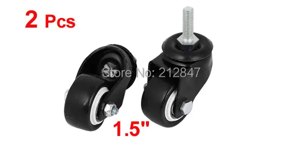 Office Computer Chairs 8mm Thread Stem 1.5   Dia Rubber Swivel Caster Wheel 2pcs