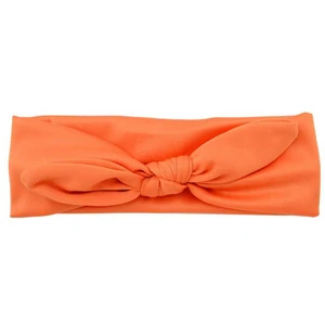 Детская повязка на голову для девочек, эластичная ткань с кроличьими ушками, Детские бантики, тюрбан, детские украшения для волос для детей, повязка для волос - Цвет: Оранжевый