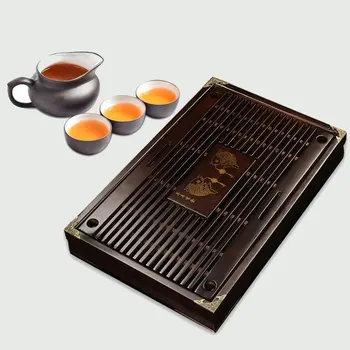 

ZORASUN Large Solid Wood Tea Tray Reservoir Drainage Type Kung Fu GongFu Tea Table Serving Tray Accessories for Home Office