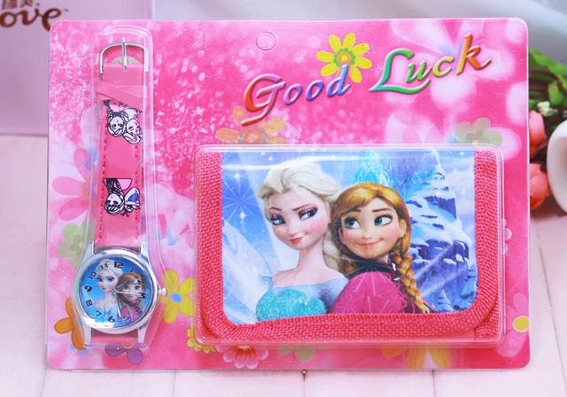 Fashion cartoon watch anna elsa kids watch and wallet purse wrist watch best gif Fashion cartoon watch anna elsa kids watch and wallet purse wrist watch best gif