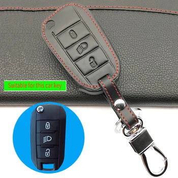 

For Peugeot 3008 308 508 408 2008 RCZ CHAVE for Citroen C4L C5 C3 CACTUS C6 C8 Xsara Picasso latest leather car key case cover