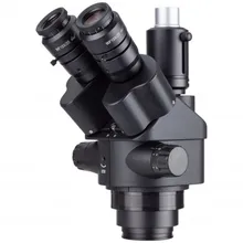 AmScope 7X-45X Black Simul-Focal Trinocular Zoom Stereo Microscope Head