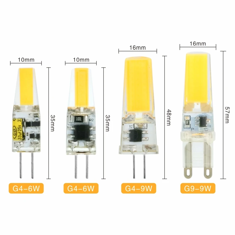 LATTUSO светодиодный G4 G9 лампы AC/DC затемнения 12V 220V 3 Вт, 6 Вт, 9 Вт COB SMD светодиодный свет Освещение Заменить галогенные Прожектор люстра