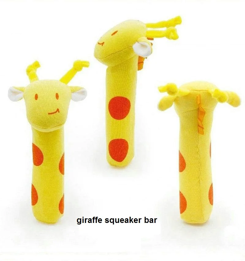 Jual Baru Bayi Rattle Mainan Bibi Bar Hewan Squeaker Mainan Bayi Boneka Tangan Pencerahan Plush Boneka 8 Desain KF983