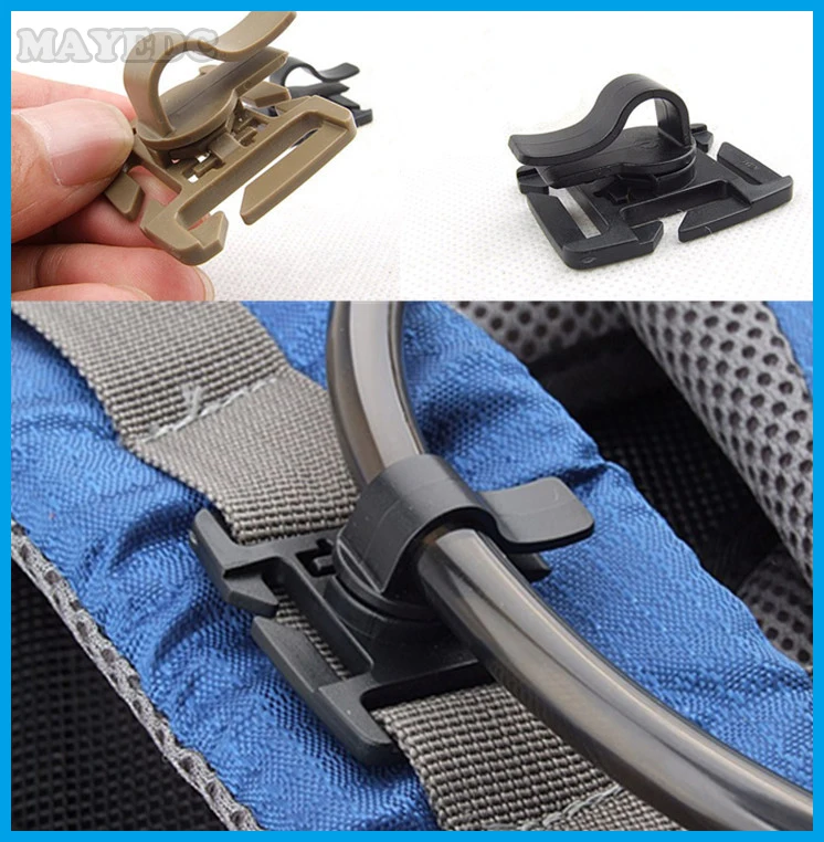 

5pcs Outdoor camping tool water Tube clip Hose Clamp fixed rotation snaps buckle for 25mm Molle Webbing Edc travel kits