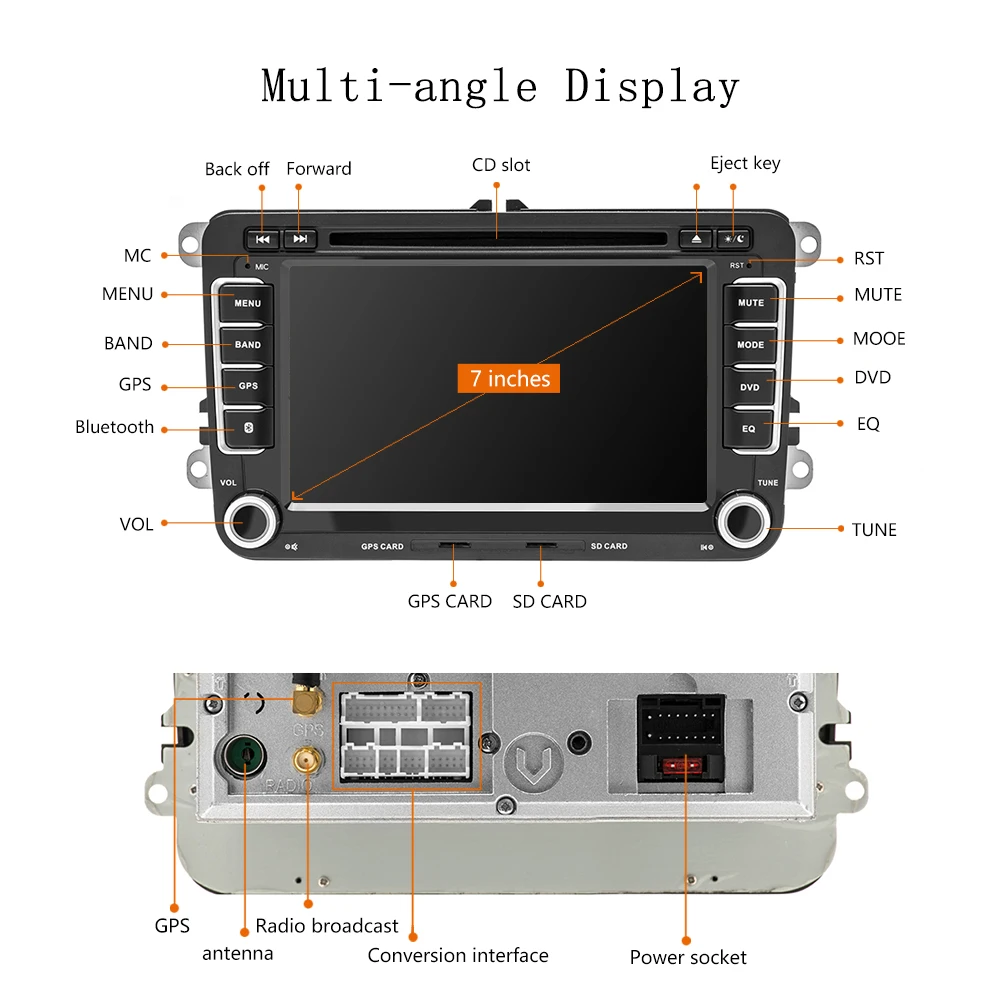 Cheap AMprime  2din Android Car DVD Multimedia Player GPS Navigation 2 Din Bluetooth Autoestereo For Volkswagen/ Passat/POLO/GOLF 0
