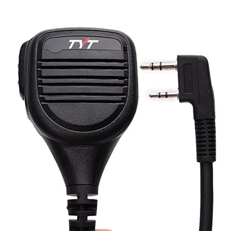 TYT MD-380 2 Pin PTT удаленного непромокаемые плеча Динамик Mic Микрофон для TYT MD-380 MD-390 TH-UV8000D/E Walkie Talkie MD-380G