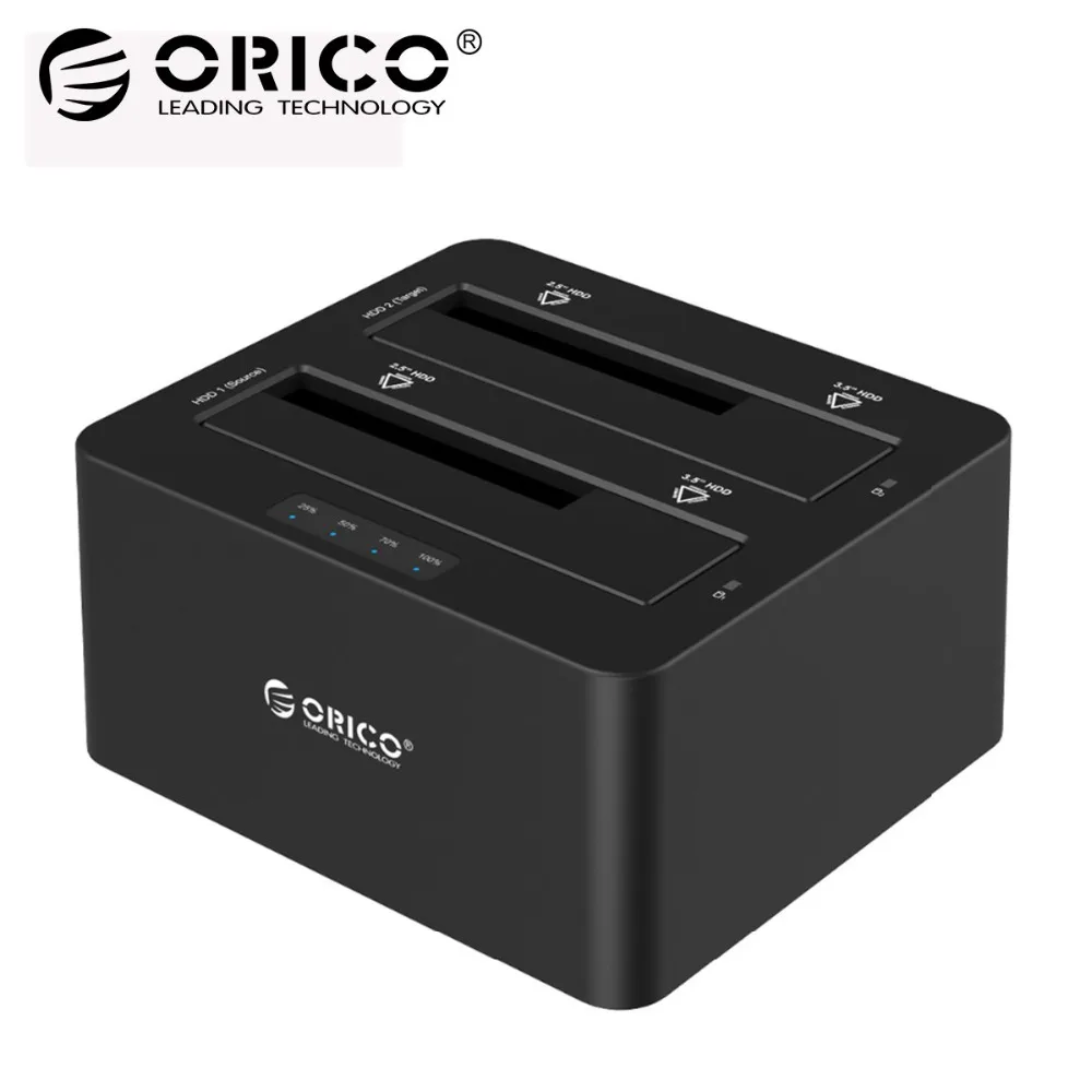 Дешево ORICO USB 3,0 на SATA жесткий диск случае Dual Bay внешний жесткий диск Док станция для 3,5 2,5 HDD SSD Дубликатор Клон функция