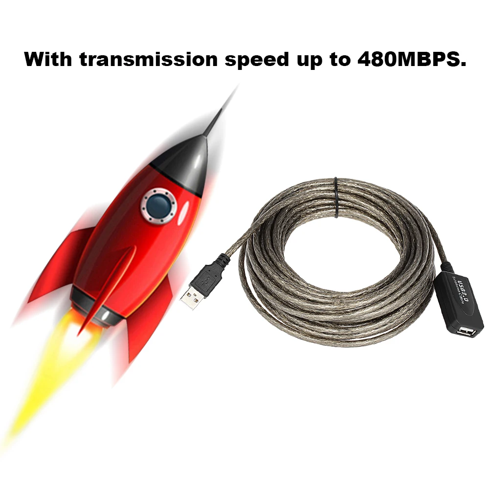 5 м 10 15 Суперскоростной USB 2 0 Активный ретранслятор Мужской и Женский
