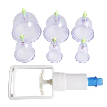 

6 cups Chinese Medical Vacuum Body Cupping Set Portable Massage Therapy Kit Newest Health Care Drop Shipping Wholesale 2019