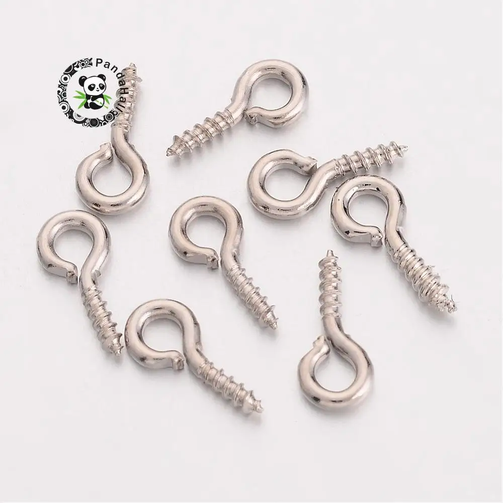 200Pcs Screw Eye Pins for Jewelry Making Iron Screw Eye Pin Bail Peg Screw Threaded Hooks