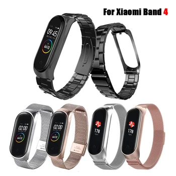 

For Mi Band 4 Strap Stainless Steel Milanese Buckle Bracelet for Xiaomi Mi Band 4 Accessories Wristband for MiBand 4 Correa
