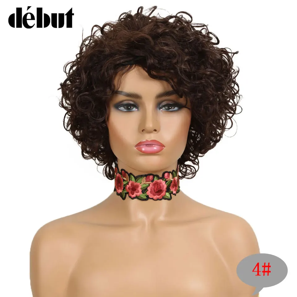 Perucas de Bob Perucas de Cabelo Encaracolado Curto Ombre Humano Barato Pixie Corte Estilo Preto Perucas Completas Tt1b - 33 Dx1029 Marrom Cor Loira 13 Perucas à máq.