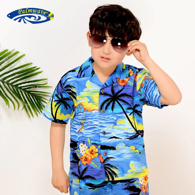 New 2015 Hawaiian Beach Shirt baby kids Boys Casual Cotton Brand New