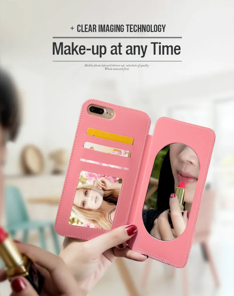 Mirror Case For iphone 7 Women Makeup Cases For Iphone X XR XS Max Flip Leather Cover For Iphon 6 6splus 7plus 8plus Drop Ship (7)