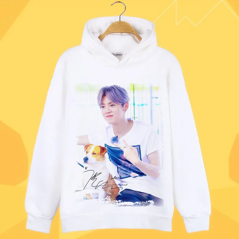 EXO Kpop корейские уличные толстовки с героями мультфильмов женские/мужские модные