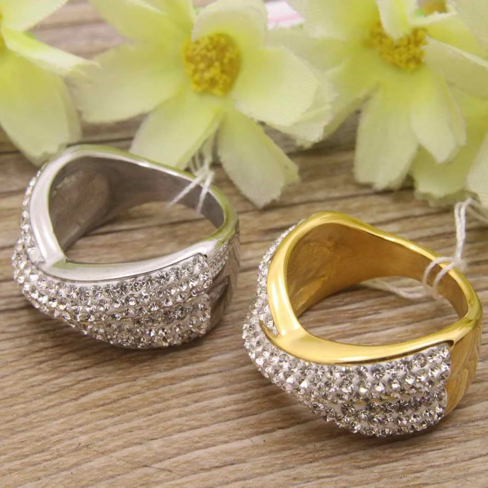

Gold color and Silver color Hot Wholesale Newest Fashion Jewelry stainless steel rings for women and girl RBJDKTBI