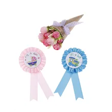 1 stück Glücklich Geburtstag Es ist ein Mädchen/Junge Baby Dusche Award Band Abzeichen Party Favors Geschenk Baby Dusche party Phantasie Kleid(China)