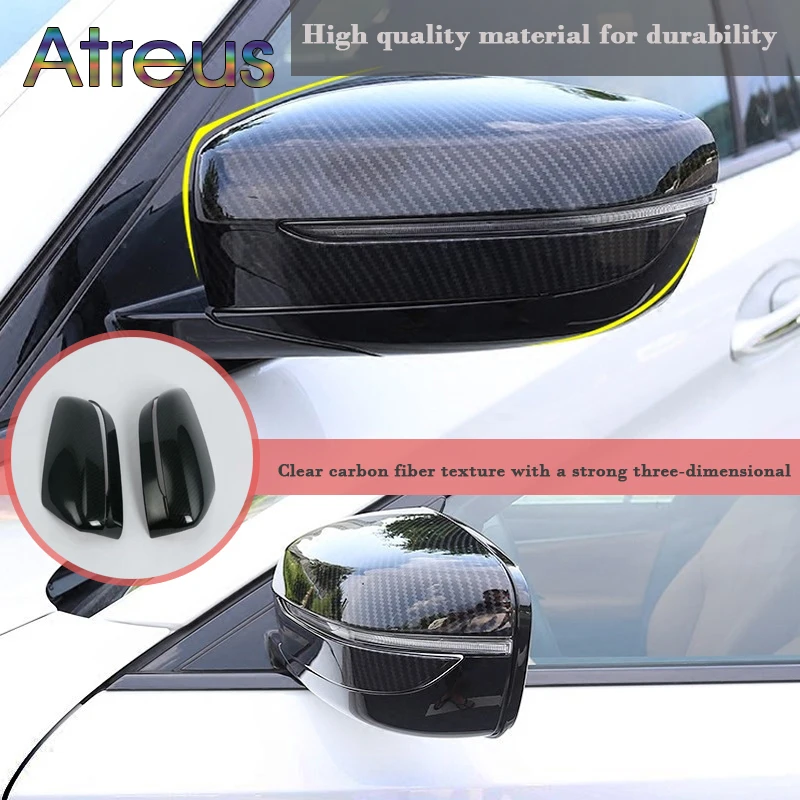 

Atreus 2pcs For New 5 Series BMW G30 2018 Auto Plating Silver Carbon Fiber Rear View Mirror Cover Sticker Car Accessories