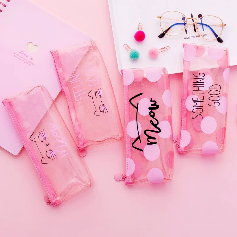 Pencil Cases School Supplies for girls Stationery Gift Pencil bag Transparent pen Bag School Tools