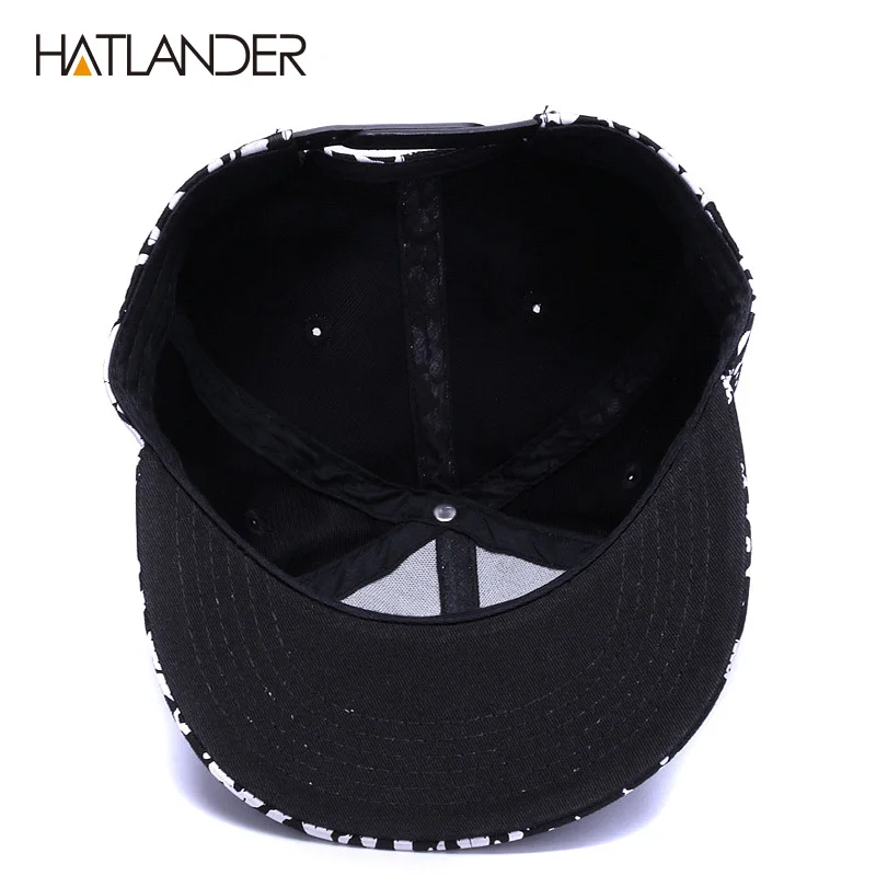 HATLANDER вышивка черные бейсболки с буквами snapback кепка 6 панелей bone gottas уличная