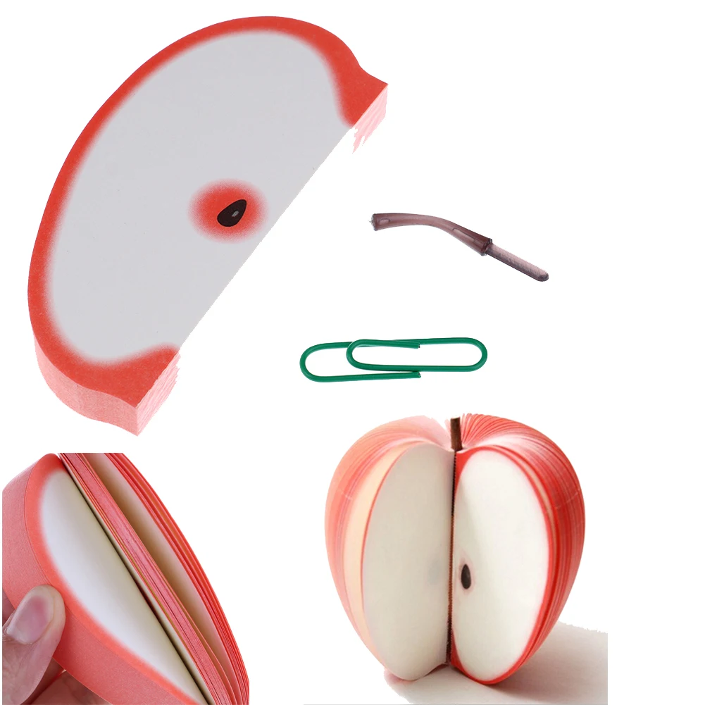 Креативные милые для фруктов яблок Стикеры для заметок портативные царапины бумажные Блокноты Sticky Apple shape