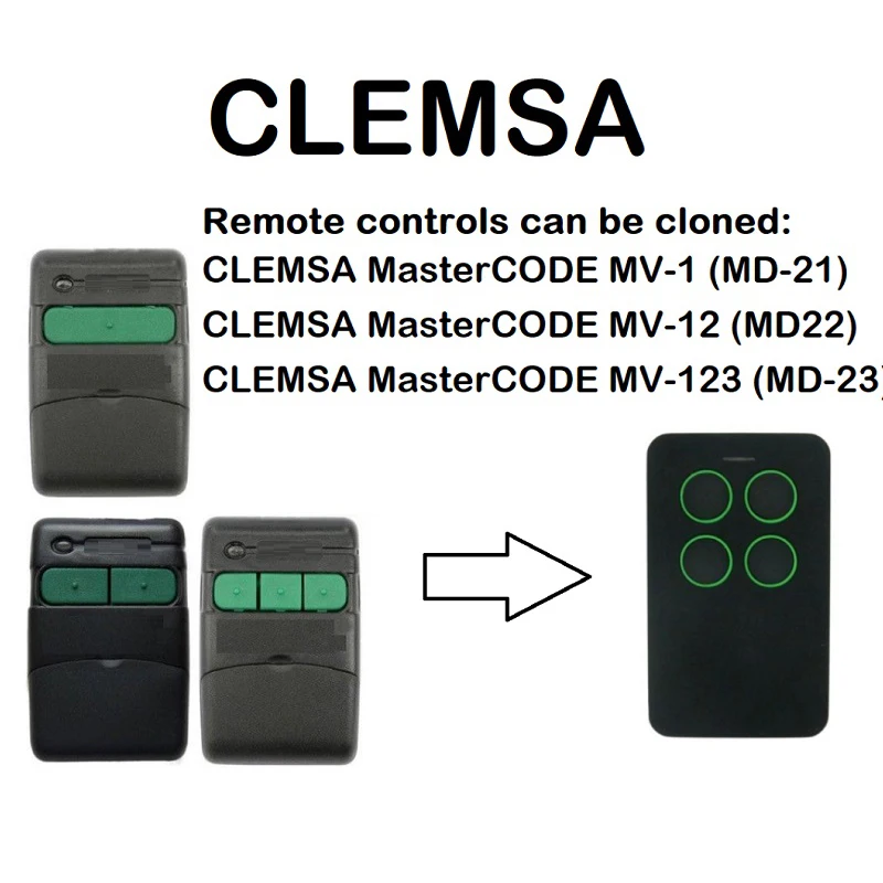 

CLEMSA MasterCODE MV-1(MD-21) Garage Door Remote Control Duplicator 433.92MHz garage command