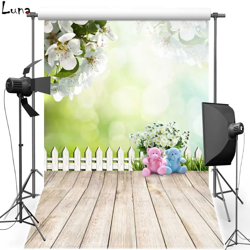 Space Moon Vinyl Photography Background For Newborn Wood Floor New Fabric Flanne