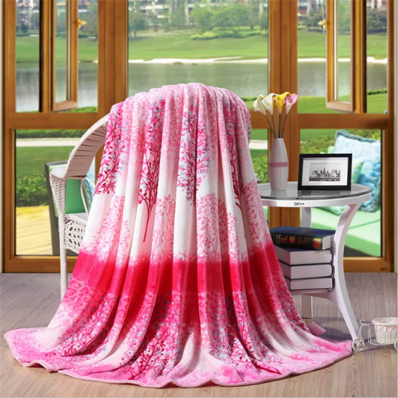 

New style flower pattern flannel blanket/thickened blanket/autumn/winter blanket size 150 * 200/180 * 200/200 * 230cm