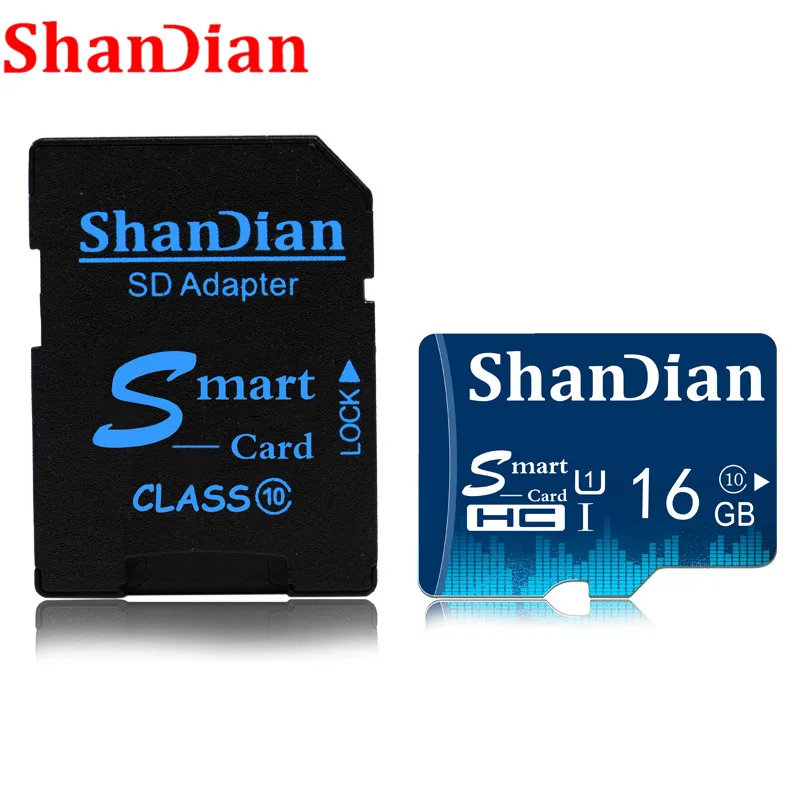 Карта памяти SHANDIAN Micro sd 8 ГБ 16 ГБ 32 ГБ mini sd 128 Гб 64 Гб Micro Sd карта cartao de memoria 64 ГБ TF карта с бесплатным адаптером