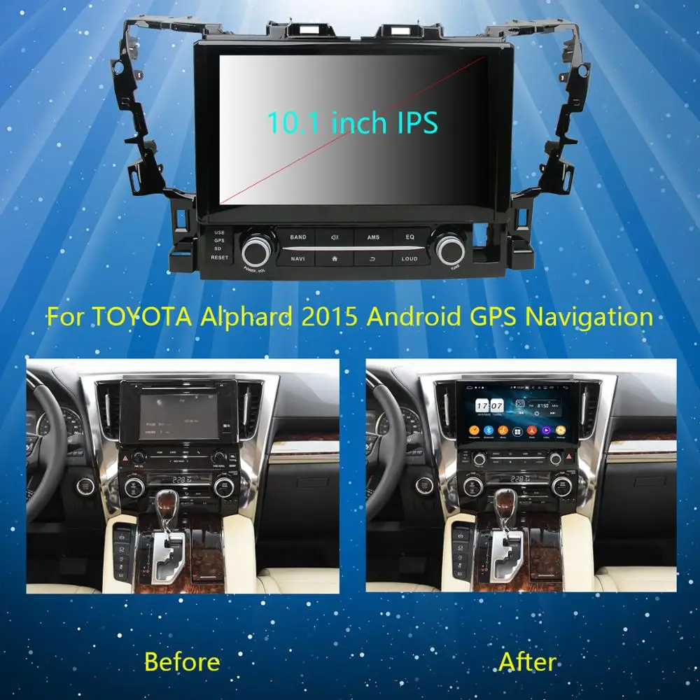 Flash Deal 10.1" IPS Octa Core 4G RAM+64G ROM Android 9.0 Car DVD Radio GPS For Toyota Alphard 2015 2016 2017 DSP CarPlay Parrot BT Stereo 2