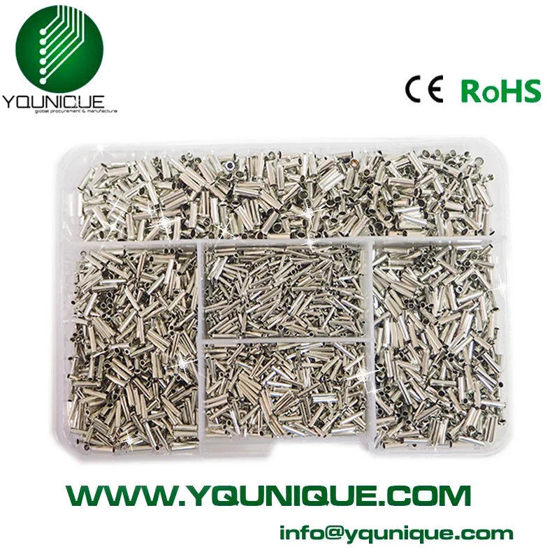 

5000pcs Tin-coated Copper Material Uninsulated Bootlace Ferrules Cord End Cable Crimps Electrical Terminals kit 0.5-2.5mm