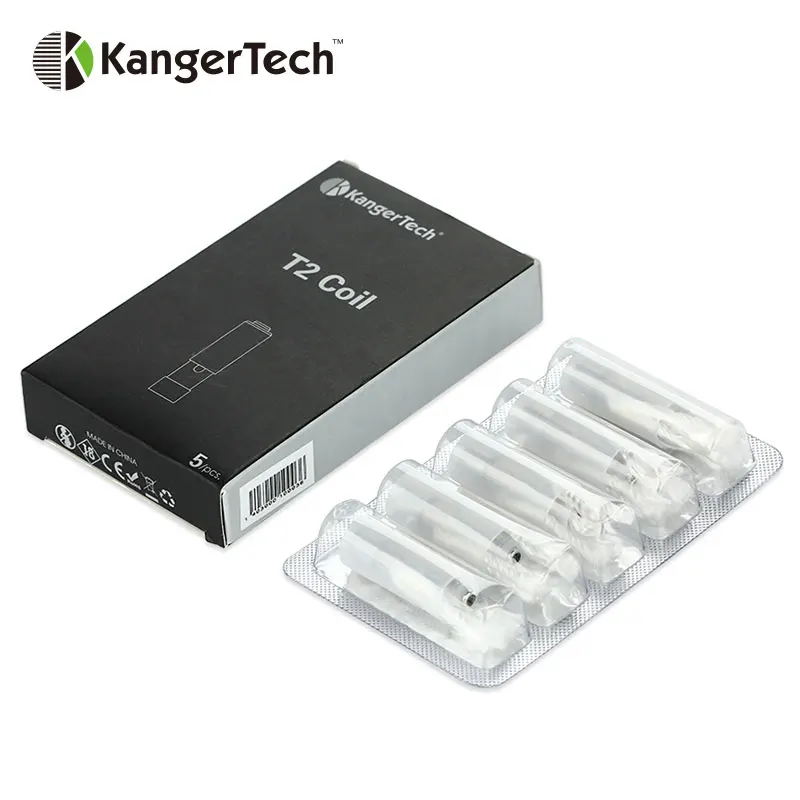 Новый оригинальный 5 шт. Kangertech EGo/T2 CC катушка с 1. Ом/1.8ом/2.2ом/2.5ом для T2 клиромайзер