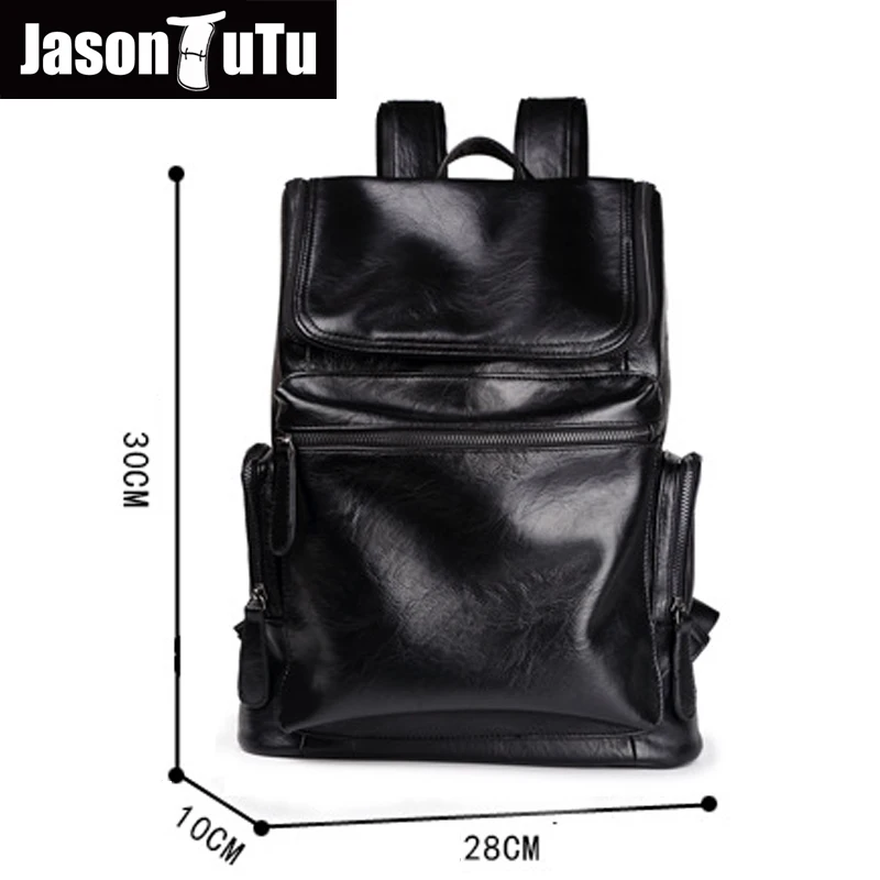 JASON TUTU рюкзак для ноутбука mochila хорошего качества черный мужской рюкзак из искусственной кожи Молодежные школьные сумки с двойным плечом B549