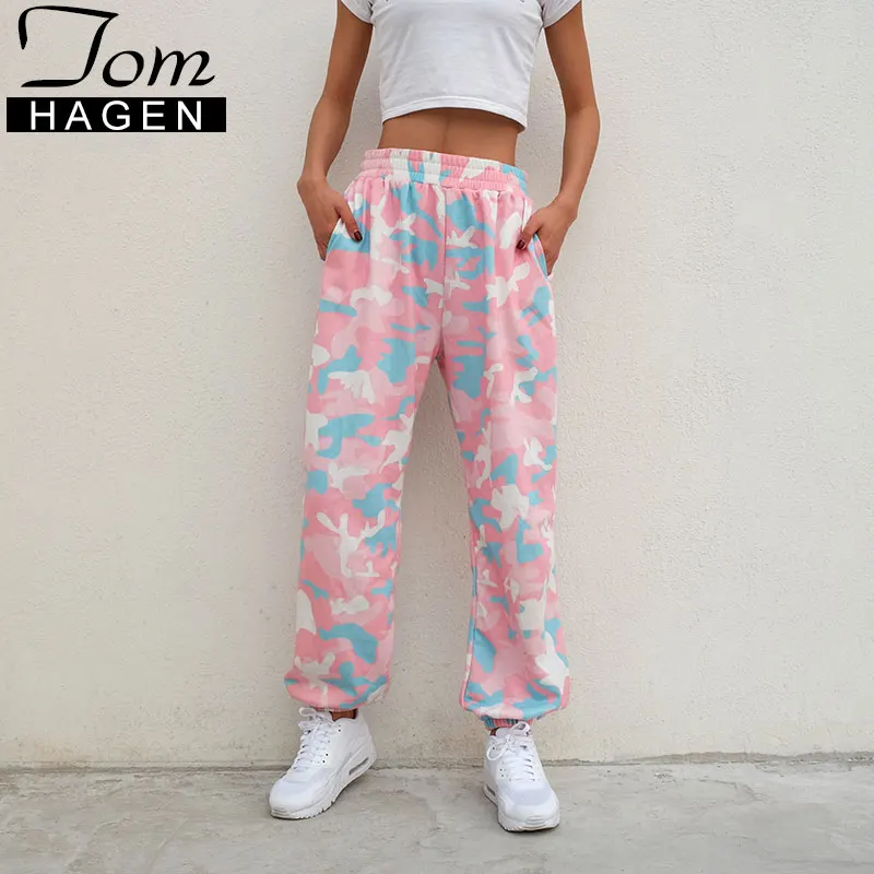 pink camo joggers womens
